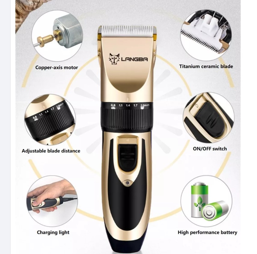LANGBA AB60 akumulátorový strihací strojček na domáce zvieratá